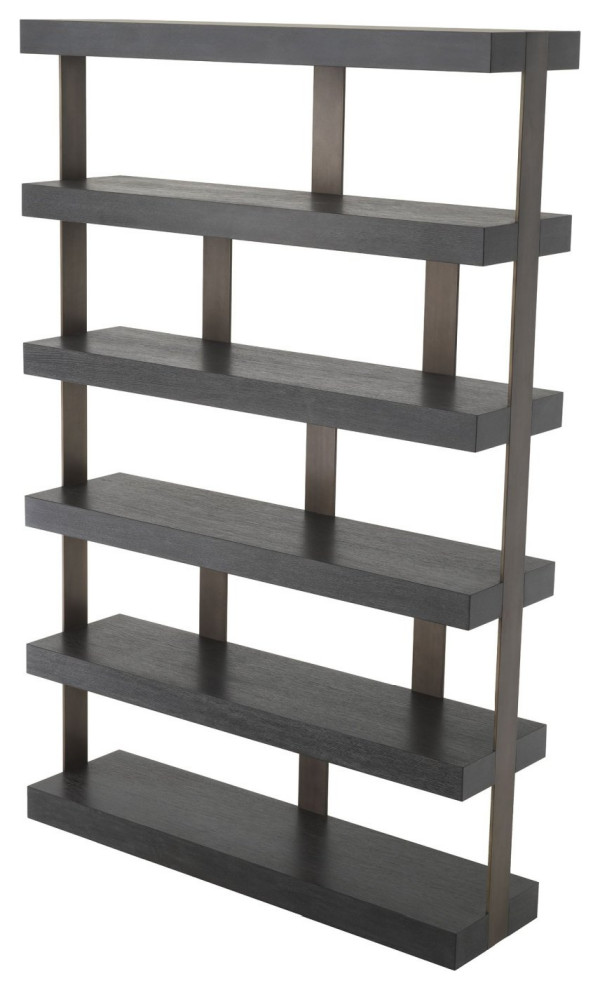 Bronze 5 Shelf Bookcase  Eichholtz Dalmar   Transitional   Bookcases   by Oroa   Distinctive Furniture  Houzz