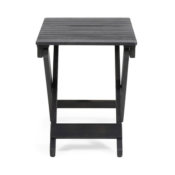 Roomfitters Outdoor Folding Wooden Side Table，Navy Blue