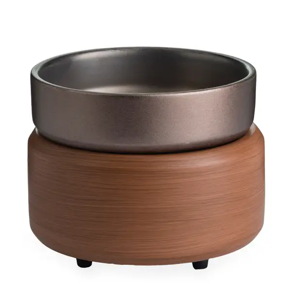 Candle Warmers Pewter Walnut 2-in-1 Classic Fragrance Wax Warmer