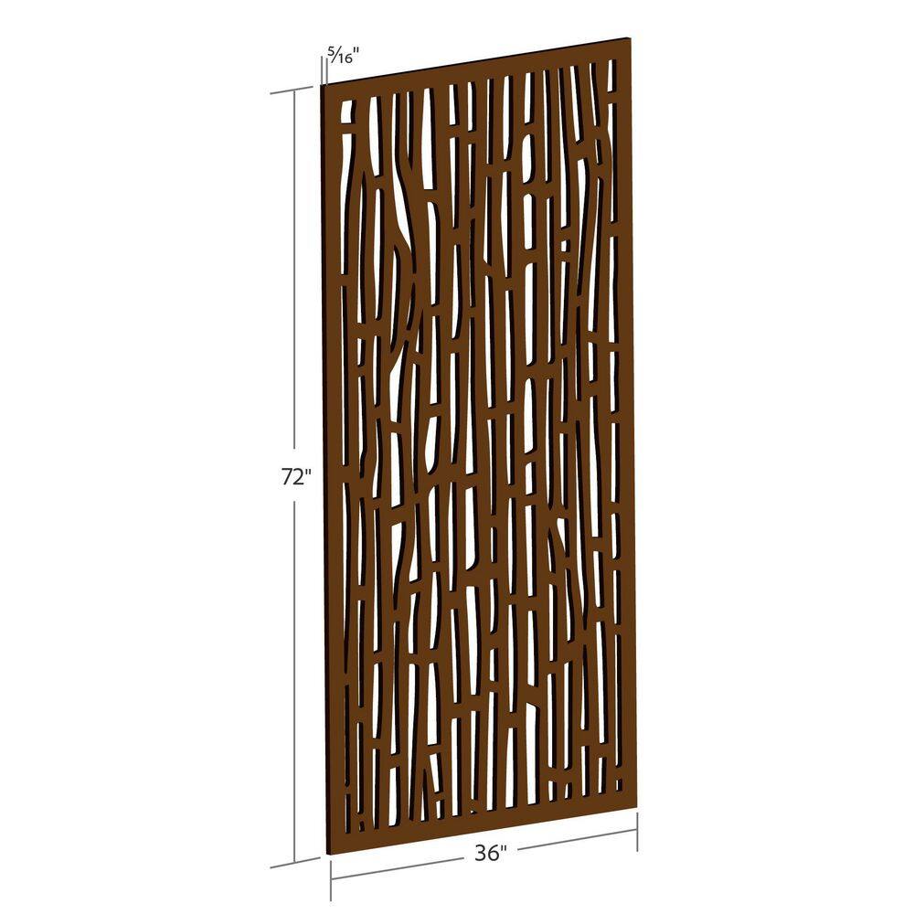 DESIGN VU Bali 6 ft. x 3 ft. Espresso Recycled Polymer Decorative Screen Panel Wall Decor and Privacy Panel DVU3602E