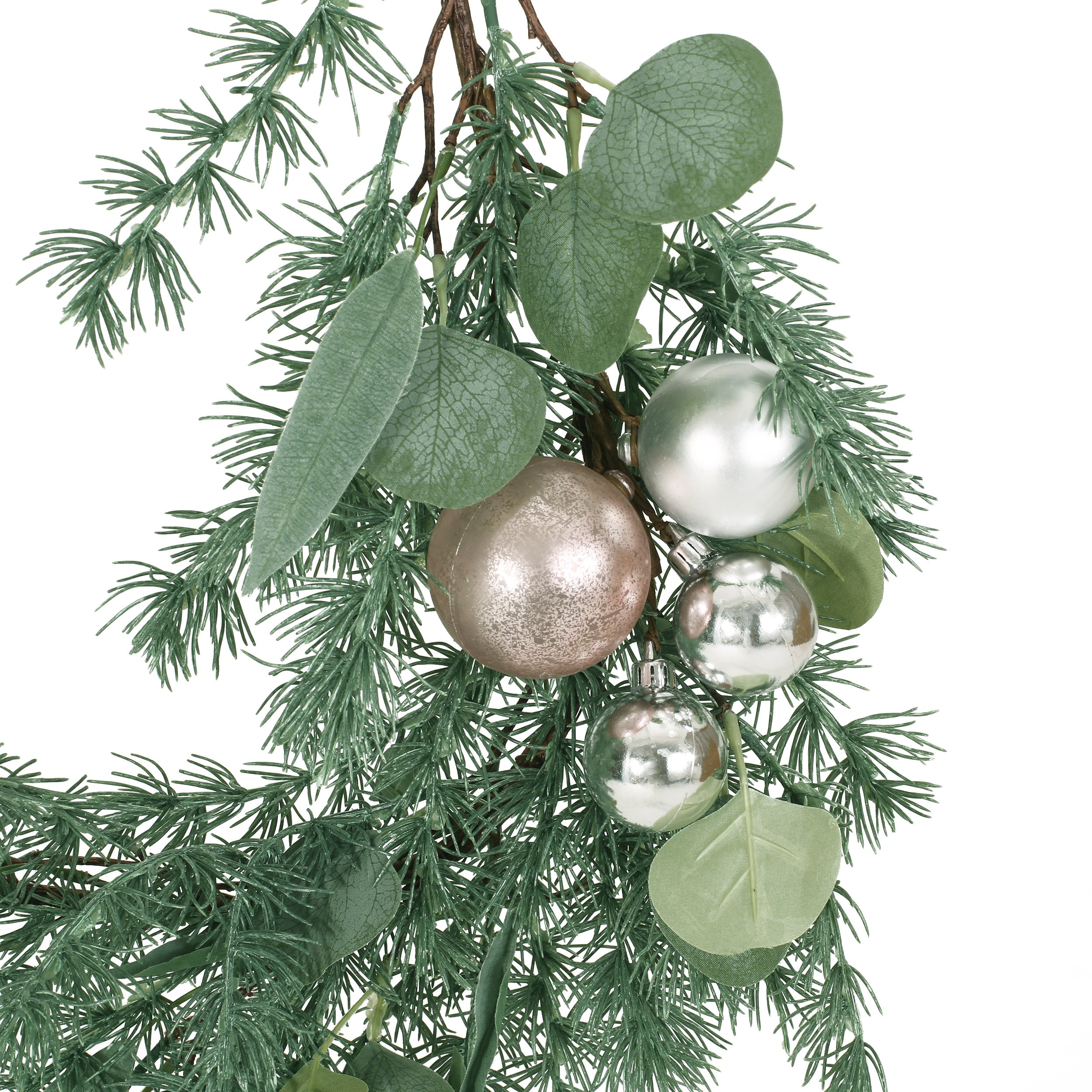 Parandes 5.5-Foot Pine Artificial Garland with Ornaments, Green