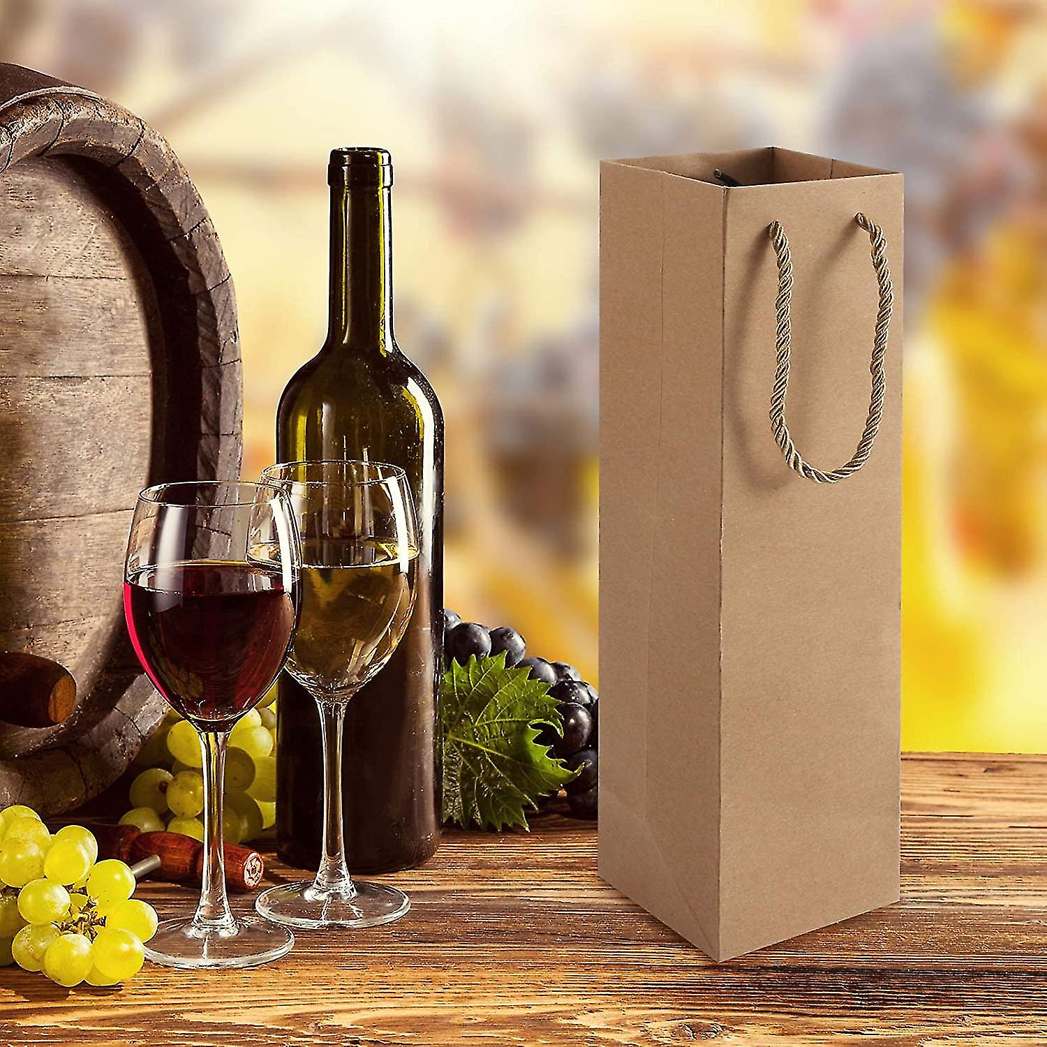 Pack Of 12 Wine Bags Bottle Bags Premium Gift Bags For Wine Luxury Bottle Bags With Strong Rope Handles