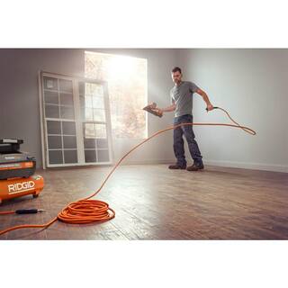 RIDGID 6 Gal. Portable Electric Pancake Air Compressor with 14 in. 50 ft. Lay Flat Air Hose OF60150HB-R5025LF