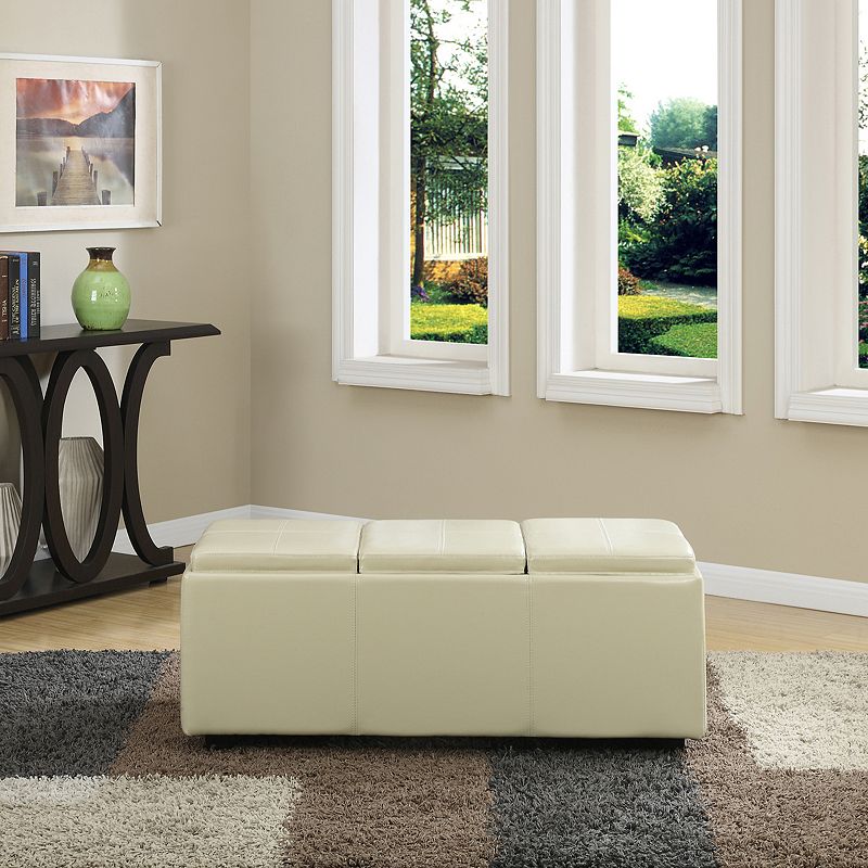 Simpli Home Avalon Rectangular Storage Ottoman