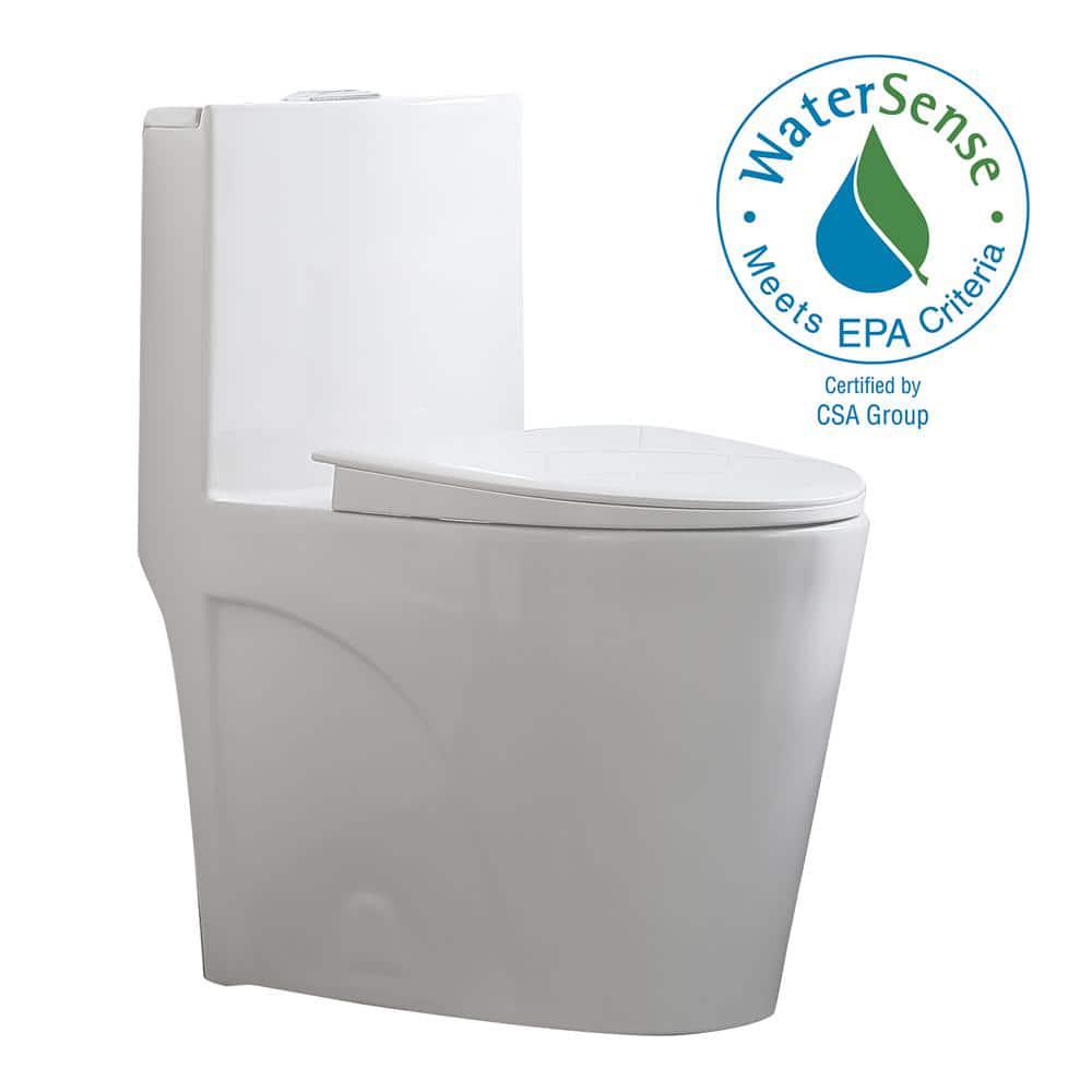 Glacier Bay Buxton 1Piece 16 GPF11 GPF Dual Flush Elongated Toilet in White