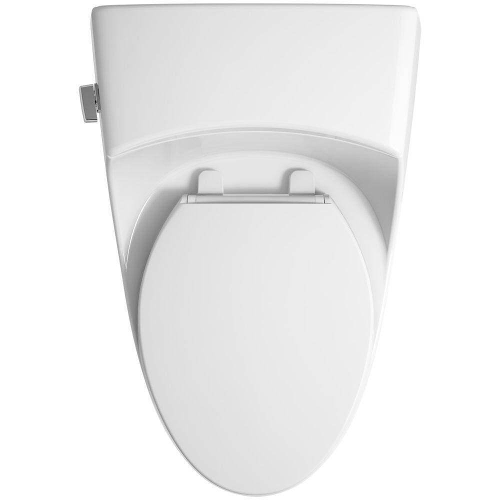 KOHLER San Raphael 1-Piece 1.28 GPF Single Flush Elongated Toilet with Left-Hand Trip Lever in White K-3722-0