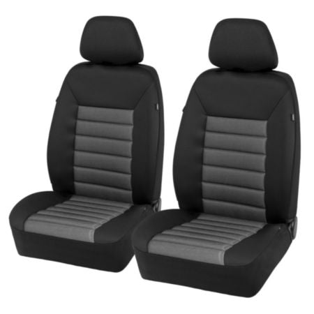 Autocraft Car and SUV Seat Cover， Black Jacquard， Luxury， Universal， Low Back， Thick Memory Foam， Comfort， 2 Pk