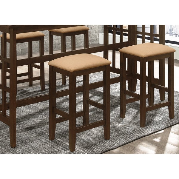 Farmhouse Wood Counter Height Dining Stools (Set of 4)