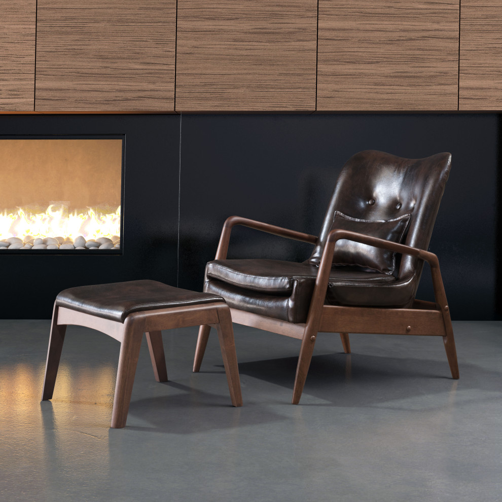 Bully Lounge Chair  ampOttoman   Midcentury   Armchairs And Accent Chairs   by BisonOffice  Houzz