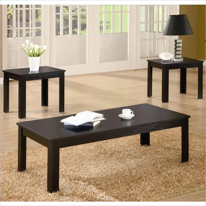 Coaster Elias 3 Piece Wood Occasional Coffee Table Set in Black   Transitional   Coffee Table Sets   by Coaster Fine Furniture  Houzz