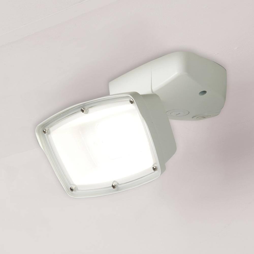 Halo FSL 150-Watt 180 White Outdoor Integrated LED Flood Light with Dusk to Dawn FSL503TIW