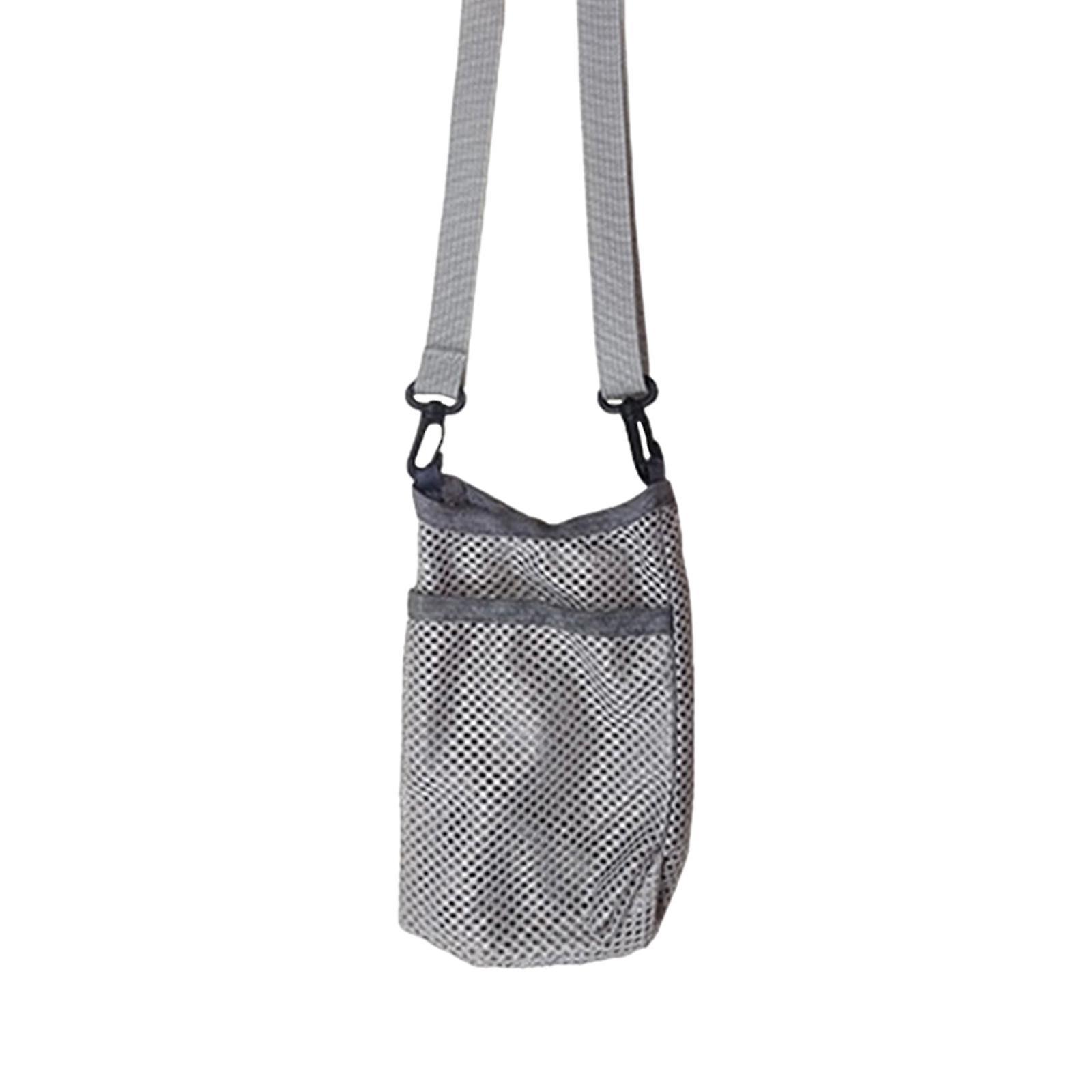 Water Bottle Carry Bag Water Bottle Mesh Cover For Running Excersise Bike Gray