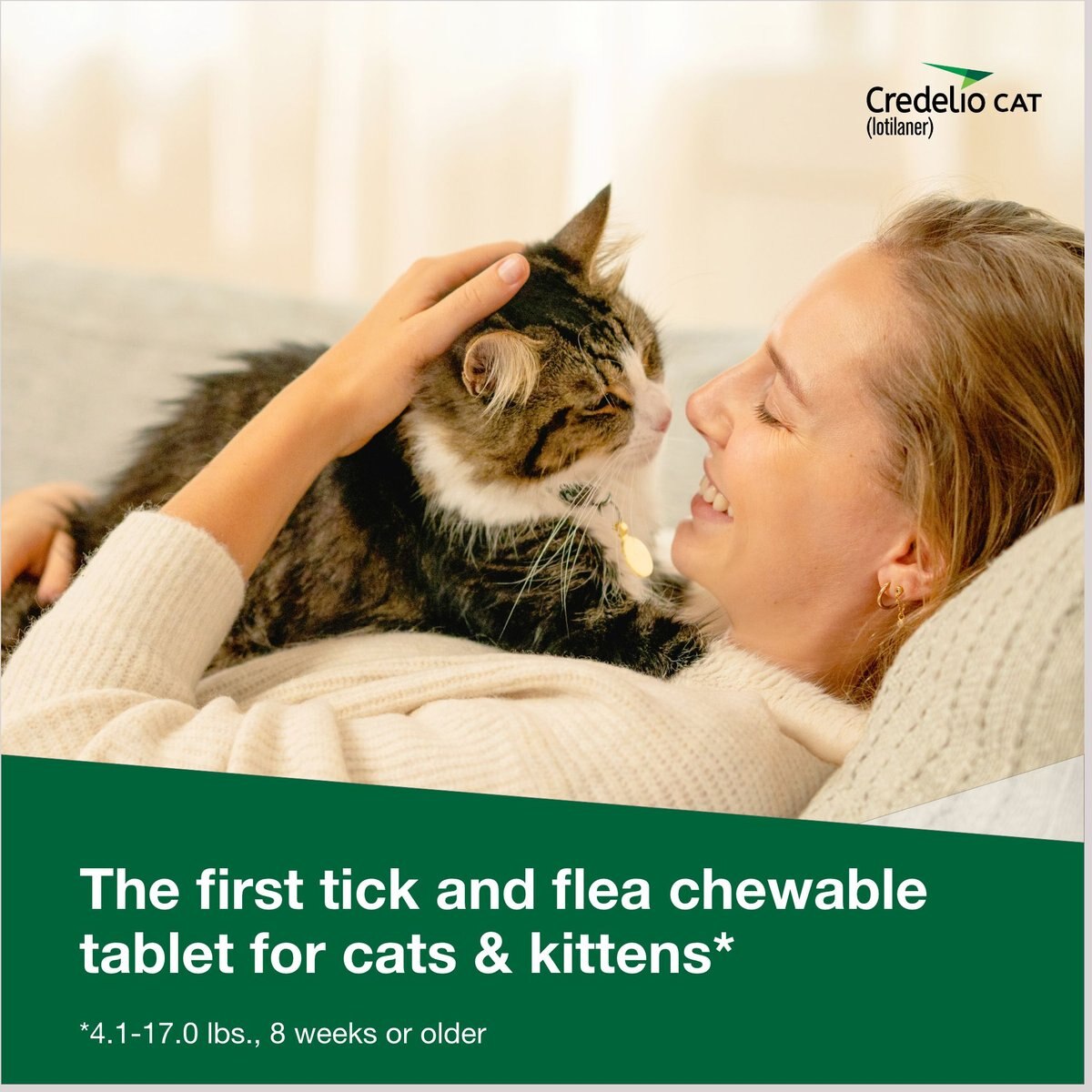 Credelio Chewable Tablets for Cats， 4.1-17 lbs， (Teal Box)