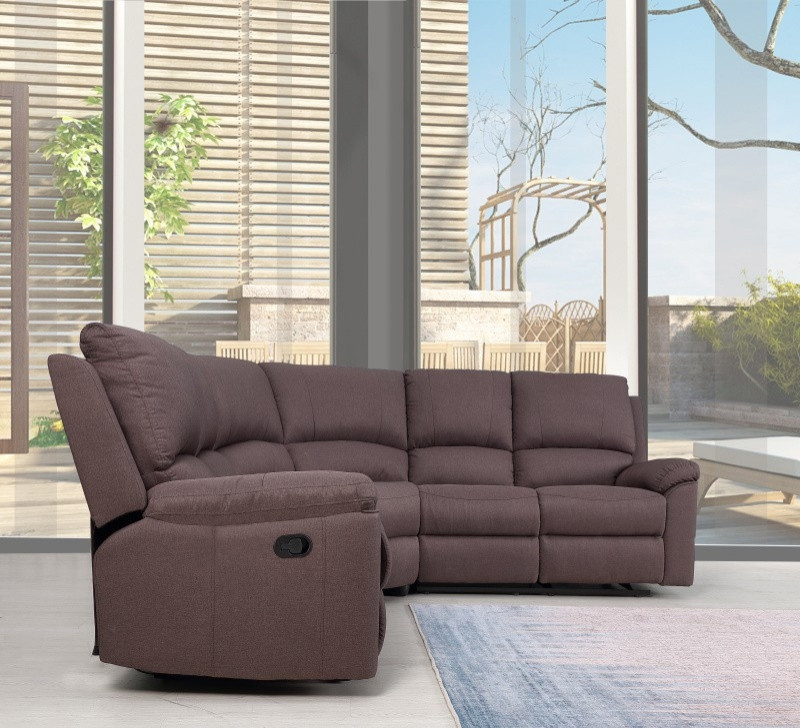 Andrew Leather Air Manual Reclining Contemporary Sectional   Transitional   Sectional Sofas   by Luxuriant Furniture  Houzz