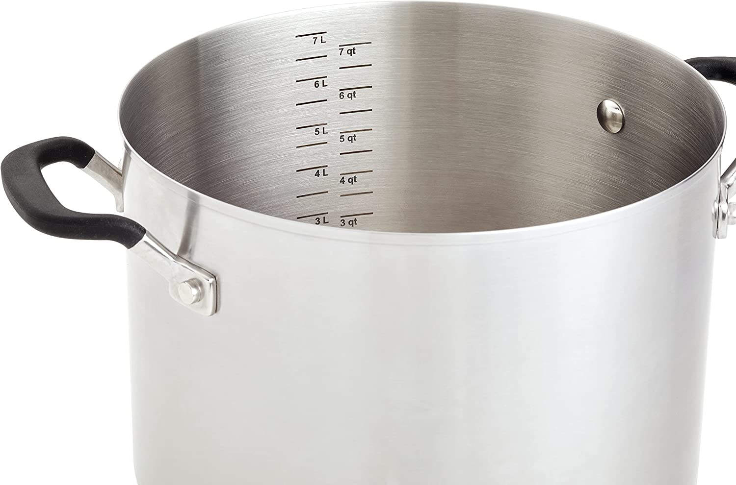 KitchenAid Stainless Steel Stockpot with Measuring Marks and Lid， 8 Quart， Brushed Stainless Steel