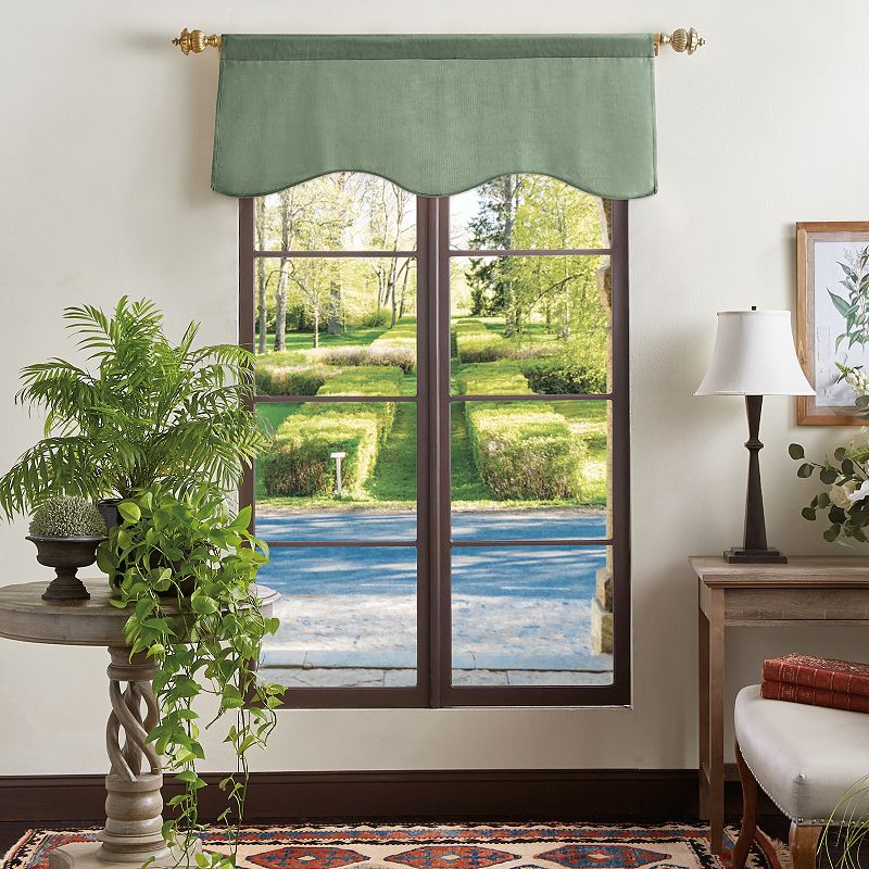 Martha Stewart Lucca Velvet Scallop Rod Pocket Window Valance