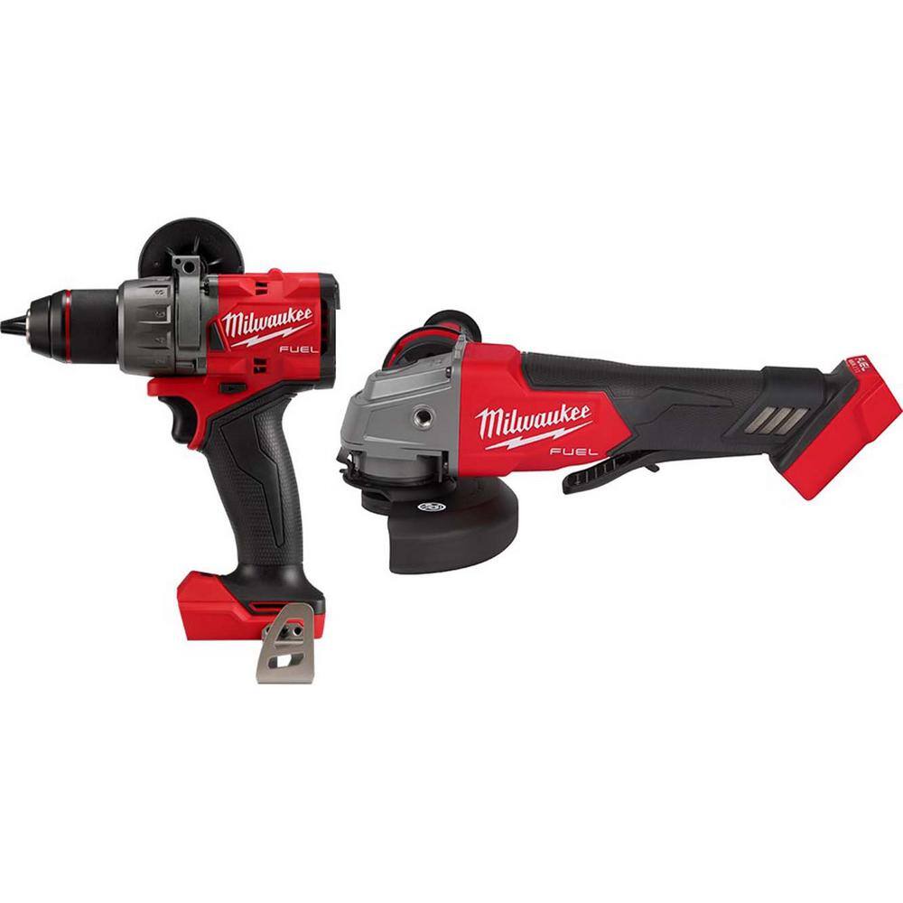 MW M18 FUEL 18-Volt Lithium-Ion Brushless Cordless 12 in. Hammer DrillDriver and 4-12 in.5 in. Grinder wPaddle Switch 2904-20-2880-20