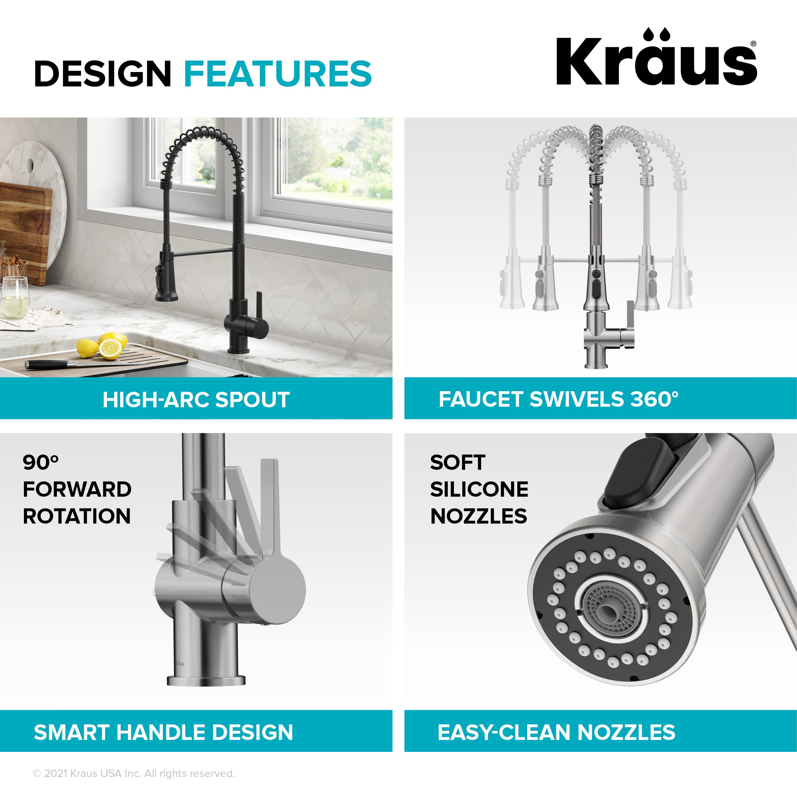 Kraus Britt 2-in-1 Commercial Style Pull-Down Single Handle Water Filter Kitchen Faucet for Reverse Osmosis or Water Filtration System in Matte Black