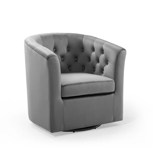 Prospect Tufted Performance Velvet Swivel Armchair