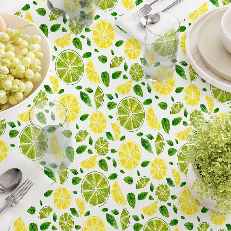 Square Tablecloth， 100% Cotton， 60x60， Citrus Summer