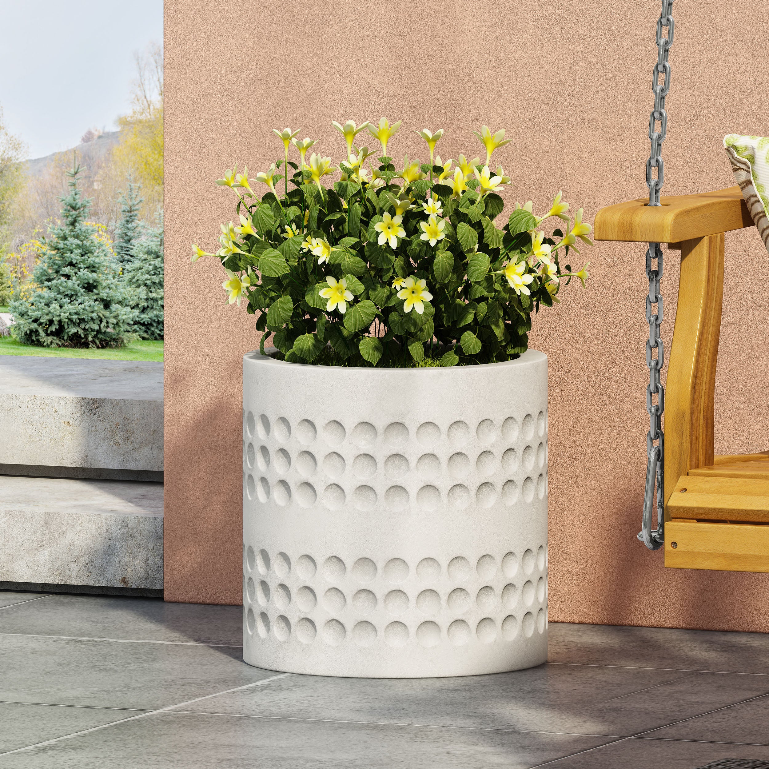 Suncook Outdoor Cast Stone Planter