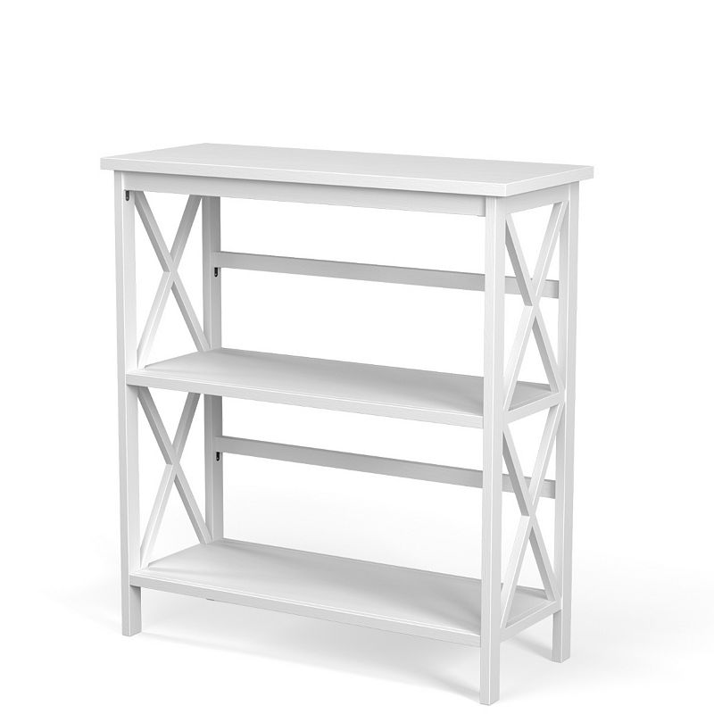 3-Tier Wooden Multi-Functional X-Design Etagere Storage Bookshelf