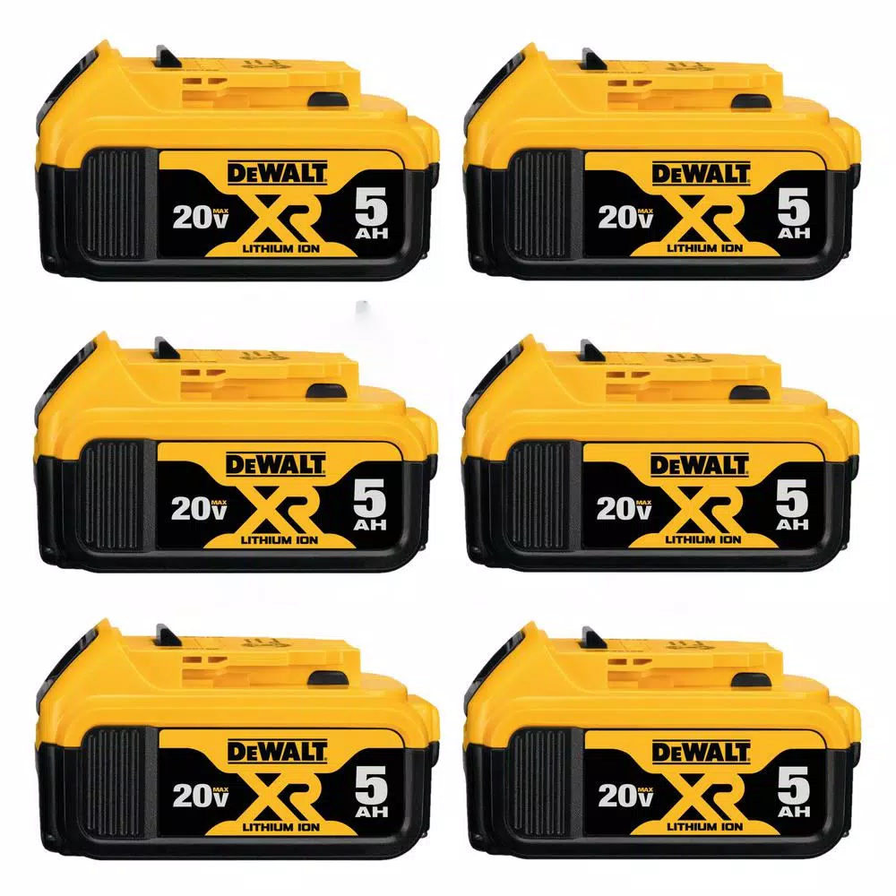 DEWALT 20-Volt MAX XR Premium Lithium-Ion 5.0Ah Battery Pack (6-Pack) and#8211; XDC Depot