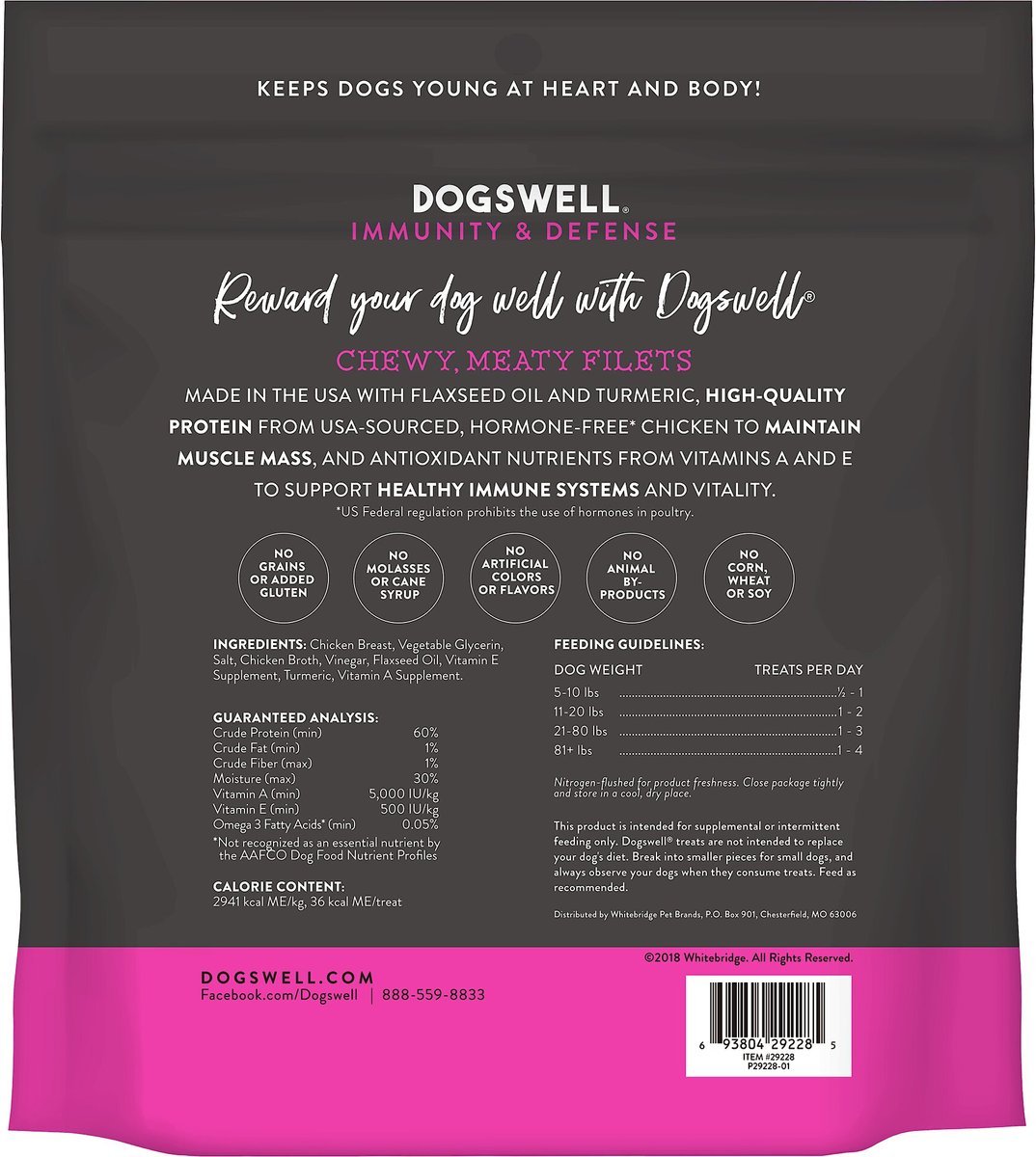 Dogswell Tenders Immune System Chicken Recipe Grain-Free Dog Treats