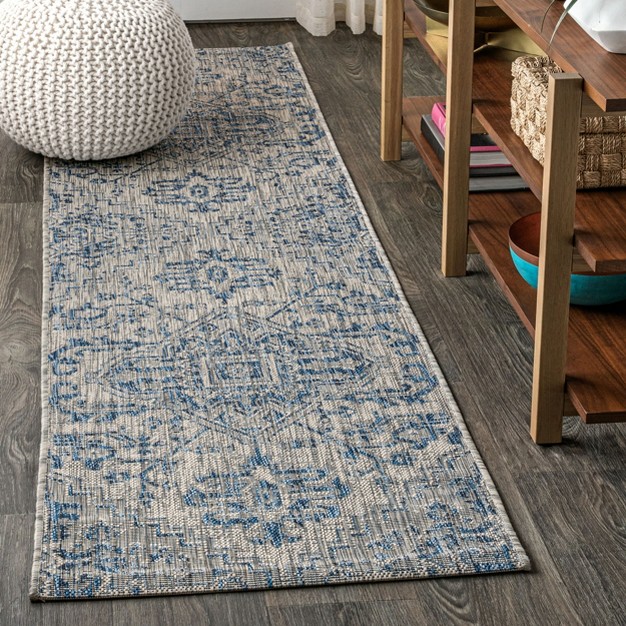 Estrella Bohemian Inspired Medallion Textured Weave Indoor outdoor Area Rug Jonathan Y