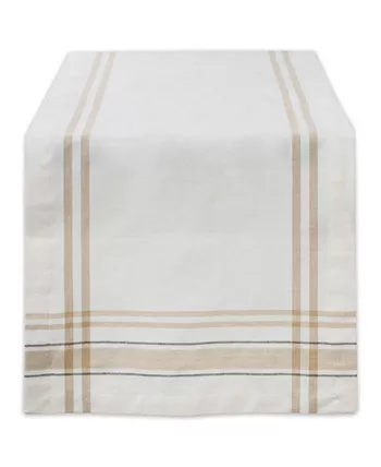 Design Imports Chambray French Stripe Table Runner 14 x 72