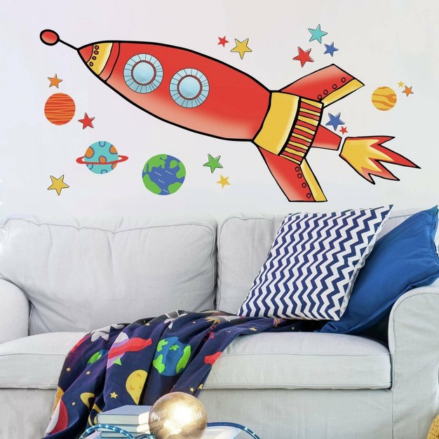 X 19 4 quot Rocket Peel And Stick Giant Wall Decal Roommates