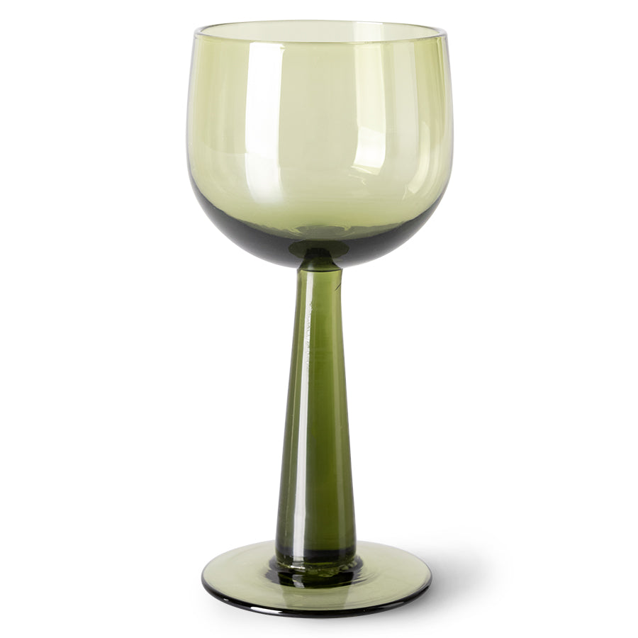 The Emeralds - Olive green wine glass tall (set of 4)