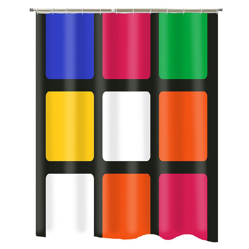 Popular Bath Color Cube Shower Curtain