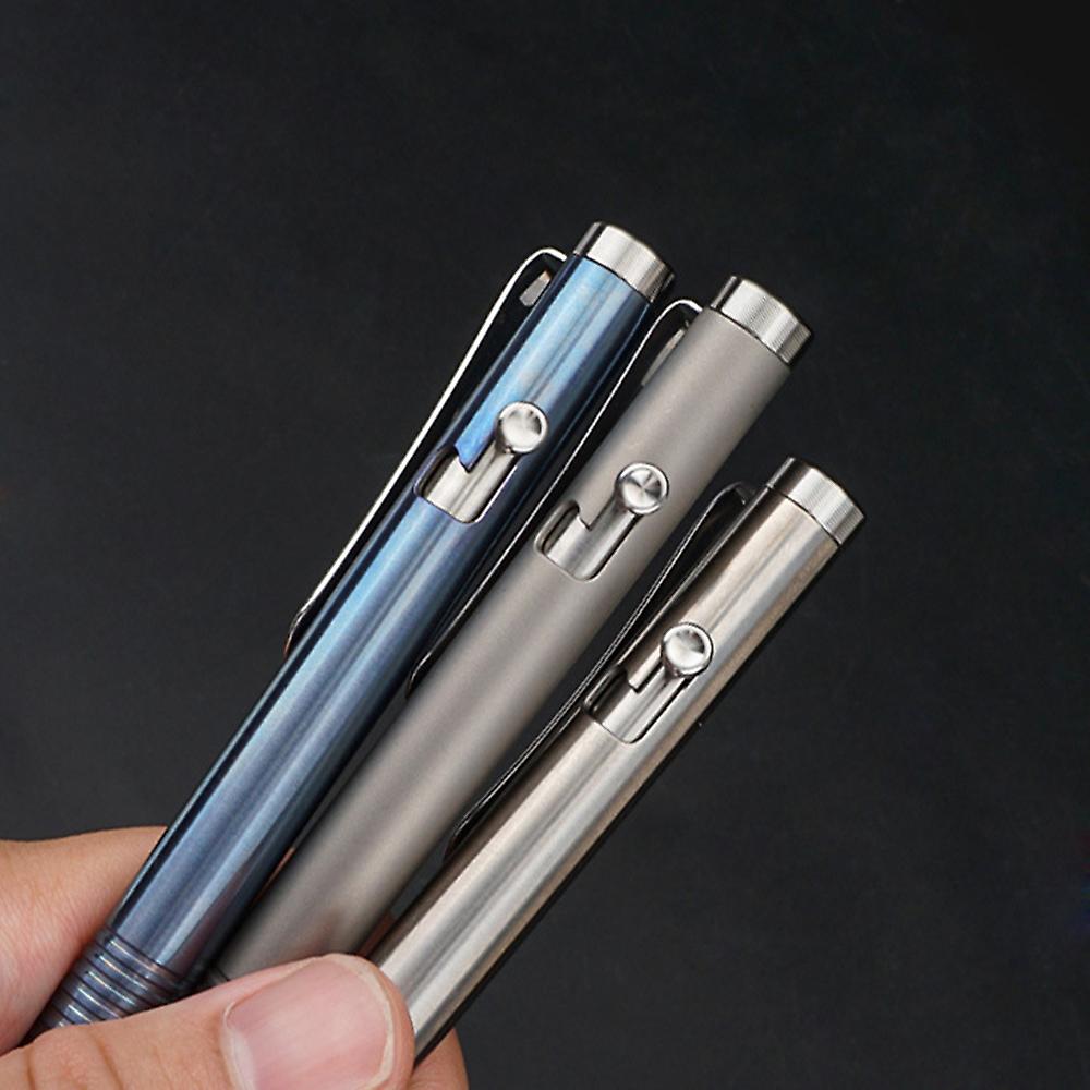 Portable Titanium Alloy Ballpoint Pen Writing Pen Equipment Tool For Outdoor Traveling Office Gift Blue