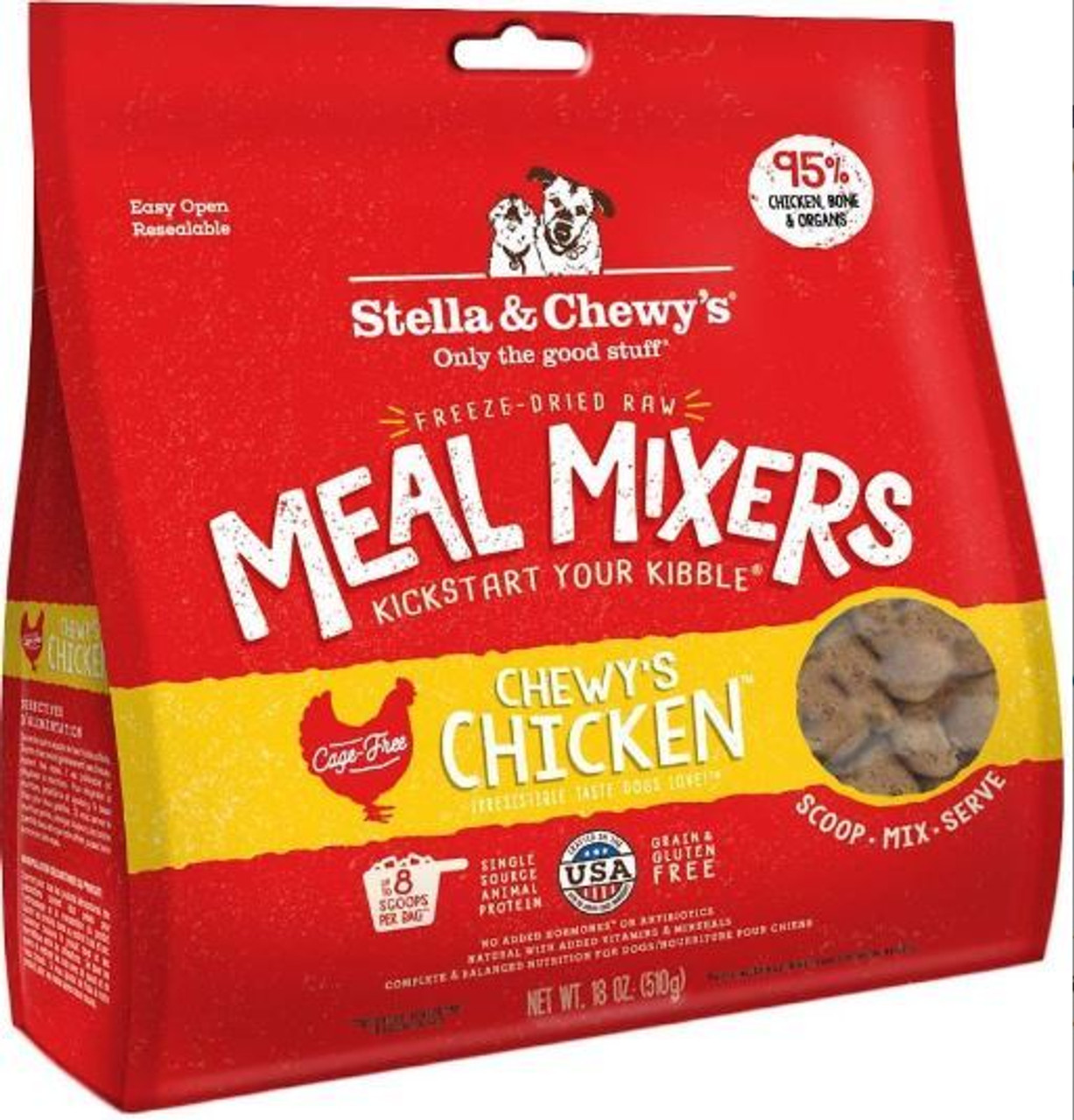 Stella and Chewy's Freeze-Dried Chicken Meal Mixers Dog Food， 18 Oz.