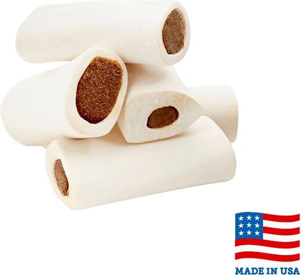 Bones and Chews Made in USA Cheese and Bacon Flavored Filled Bone Dog Treats