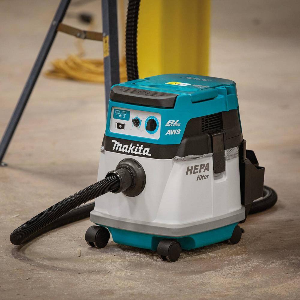 Makita 18V X2 LXT (36V) Brushless Cordless 4 Gallon HEPA Filter Dry Dust ExtractorVacuum with AWS Tool Only XCV25ZUX