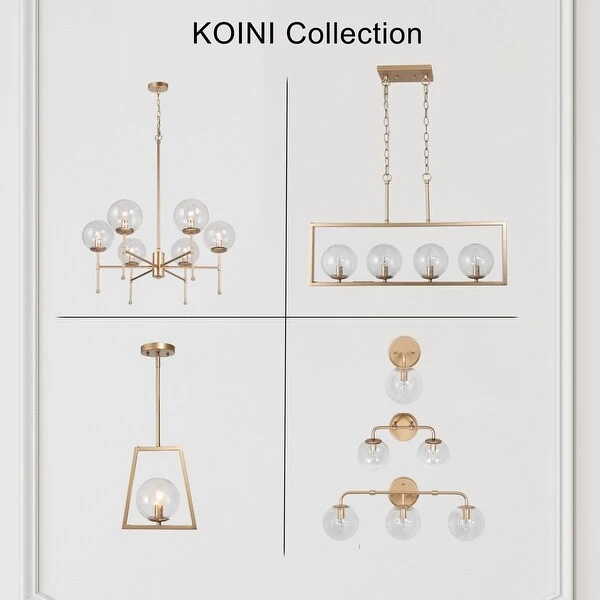 Koini Modern Glam Gold Bathroom Vanity Lights Seeded Glass Globe Wall Sconces