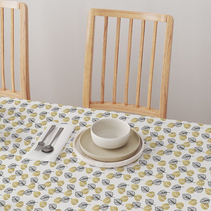 Square Tablecloth， 100% Polyester， 60x60， Golden Leaves