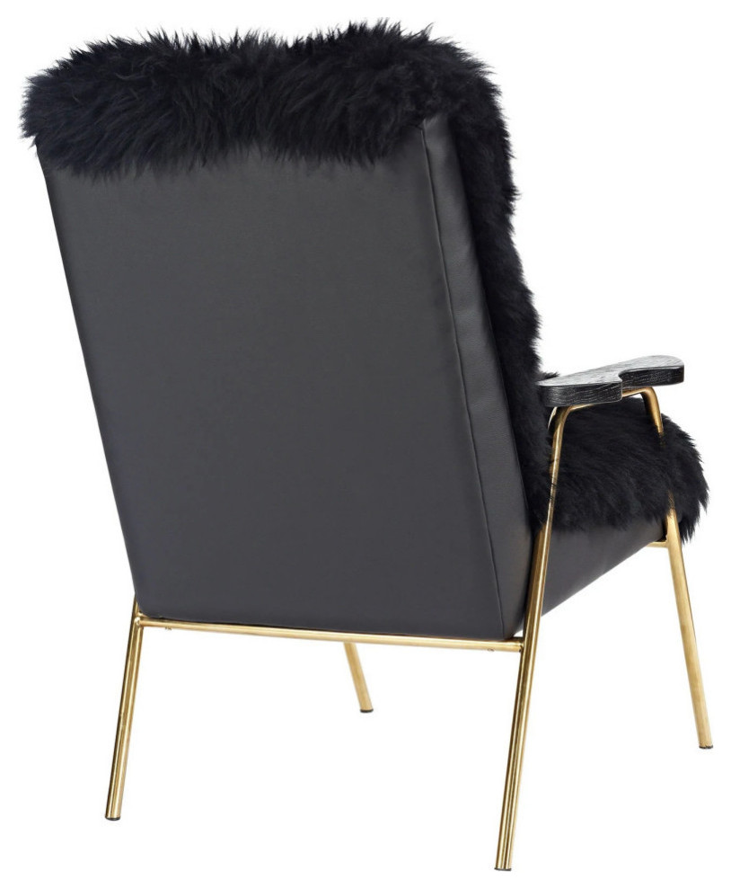 Isabella Black Sheepskin Armchair   Modern   Armchairs And Accent Chairs   by Rustic Home Furniture Deco  Houzz