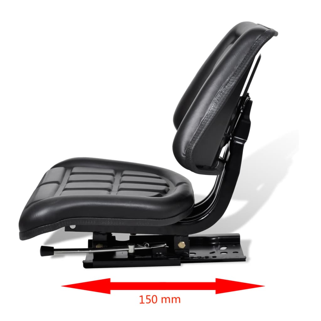 Charmma Tractor Seat with Backrest Black