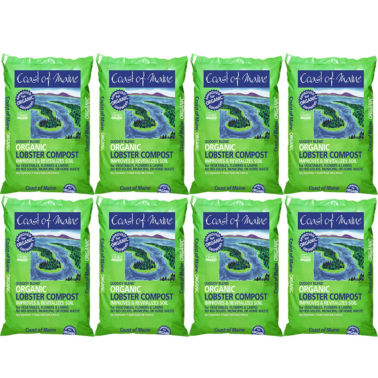 Coast of Maine Lobster Compost Soil, 60 Pound Bag (8 Pack)