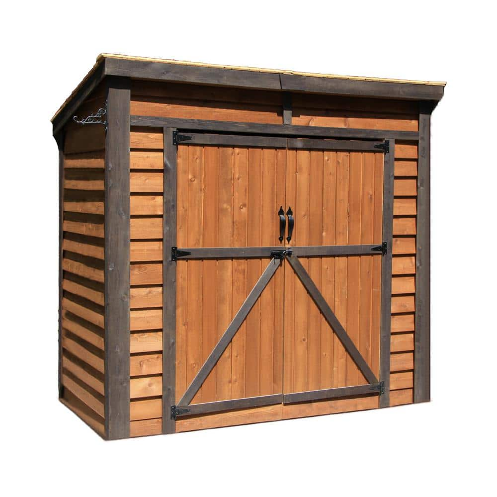 Outdoor Living Today Garden Saver 8 ft. W x 4 ft. D Cedar Wood Storage Shed with Double Doors and Cedar Roof (32 sq. ft.) GS84-D-CEDAR-AK