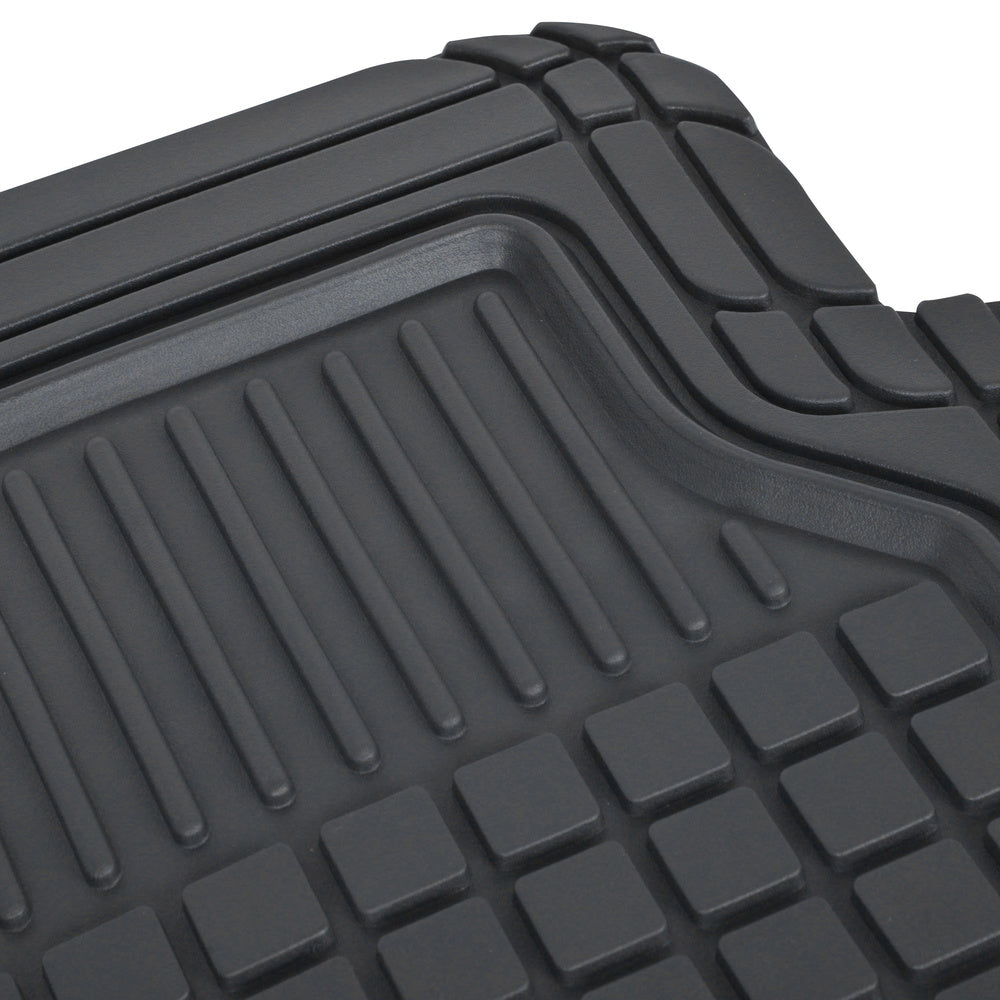 Motor Trend Flextough Semi-Custom Fit Car Floor Mats for Auto - Odorless Heavy Duty Rubber Floor Liners 4 Pieces Set - Trimmable (Black)， Model Number: MT180