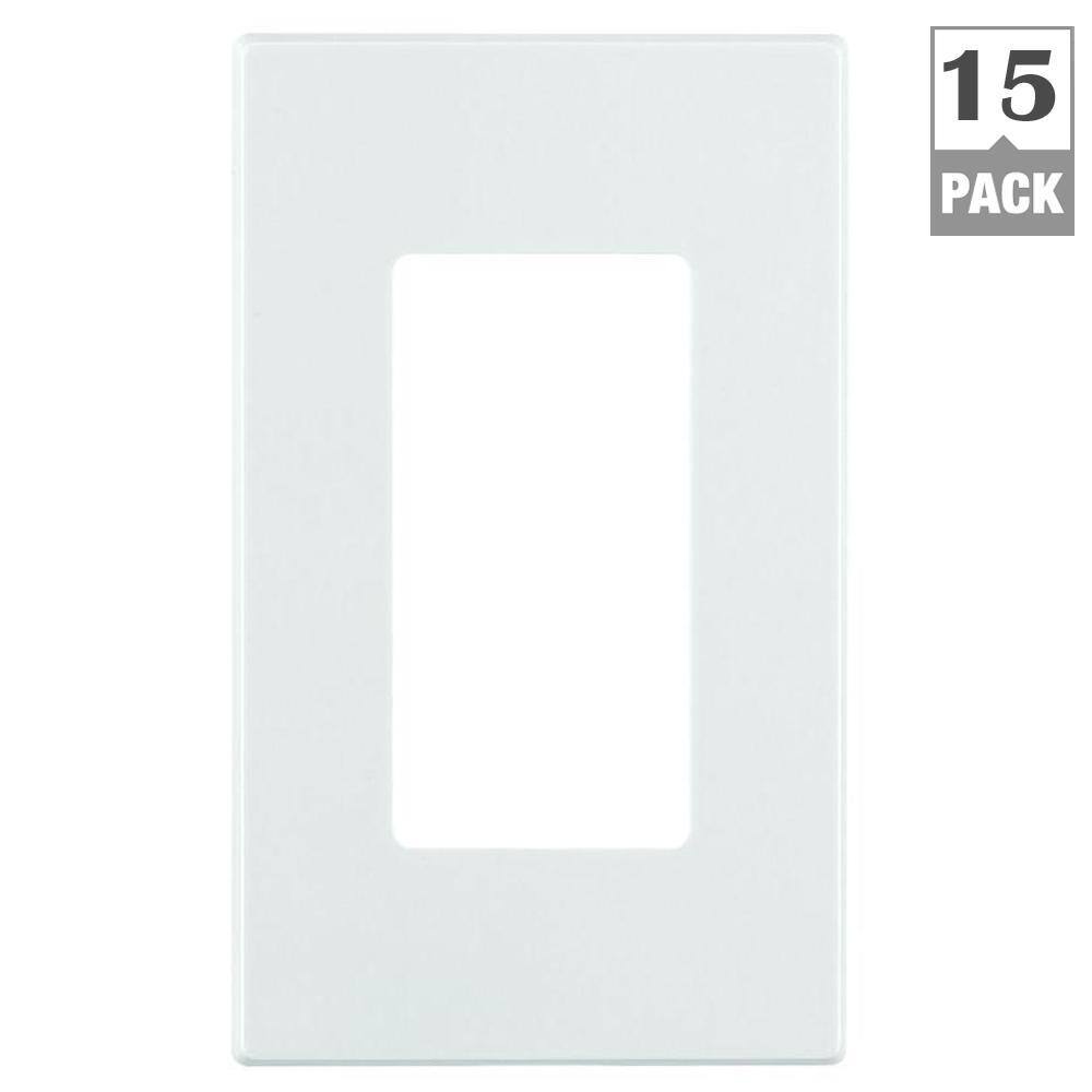 Leviton White 1-Gang DecoratorRocker Wall Plate (15-Pack) VB1-80301-THD