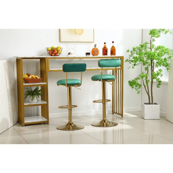 Bar Stools with Back and Footrest Counter Height Dining Chairs (Set of 2) - W16.14