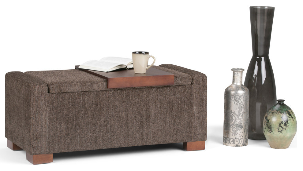 Bretton Lift Top Storage Ottoman   Transitional   Footstools And Ottomans   by Homesquare  Houzz