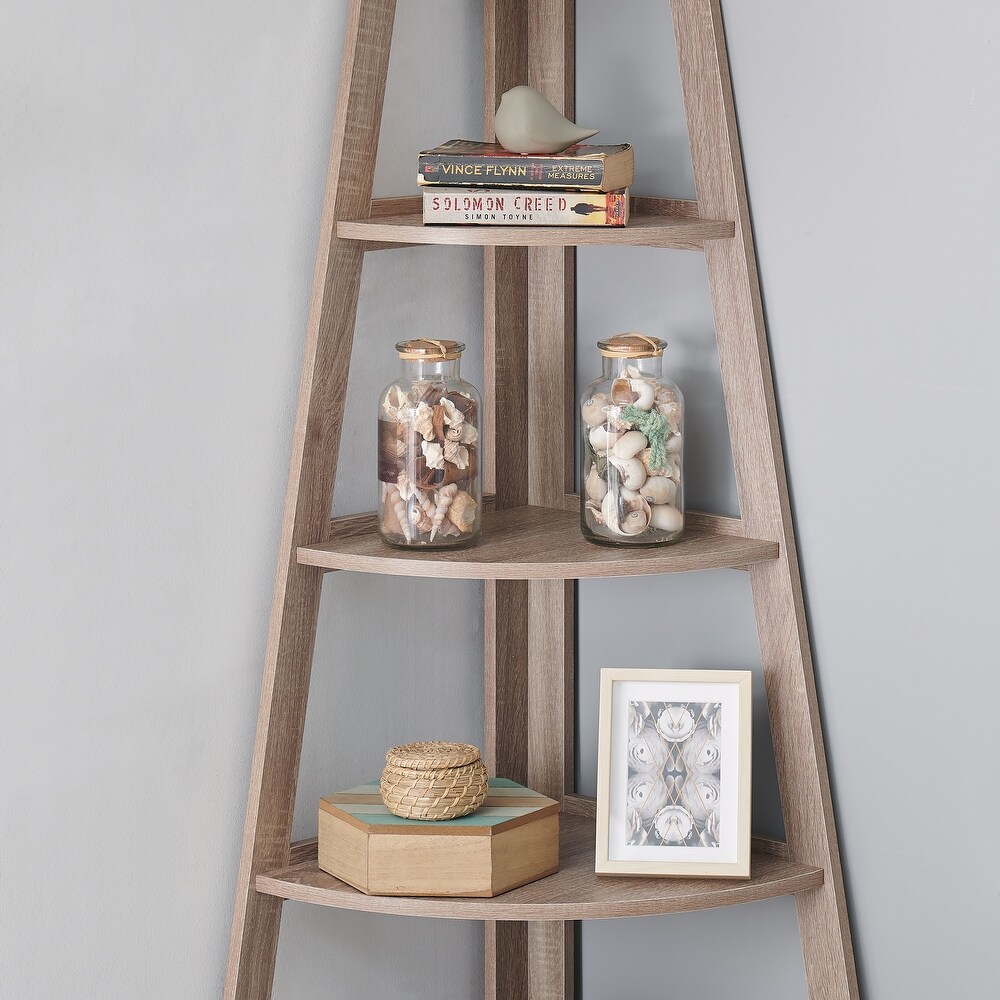 Danya B. 5 Tier Corner Ladder Display Bookshelf