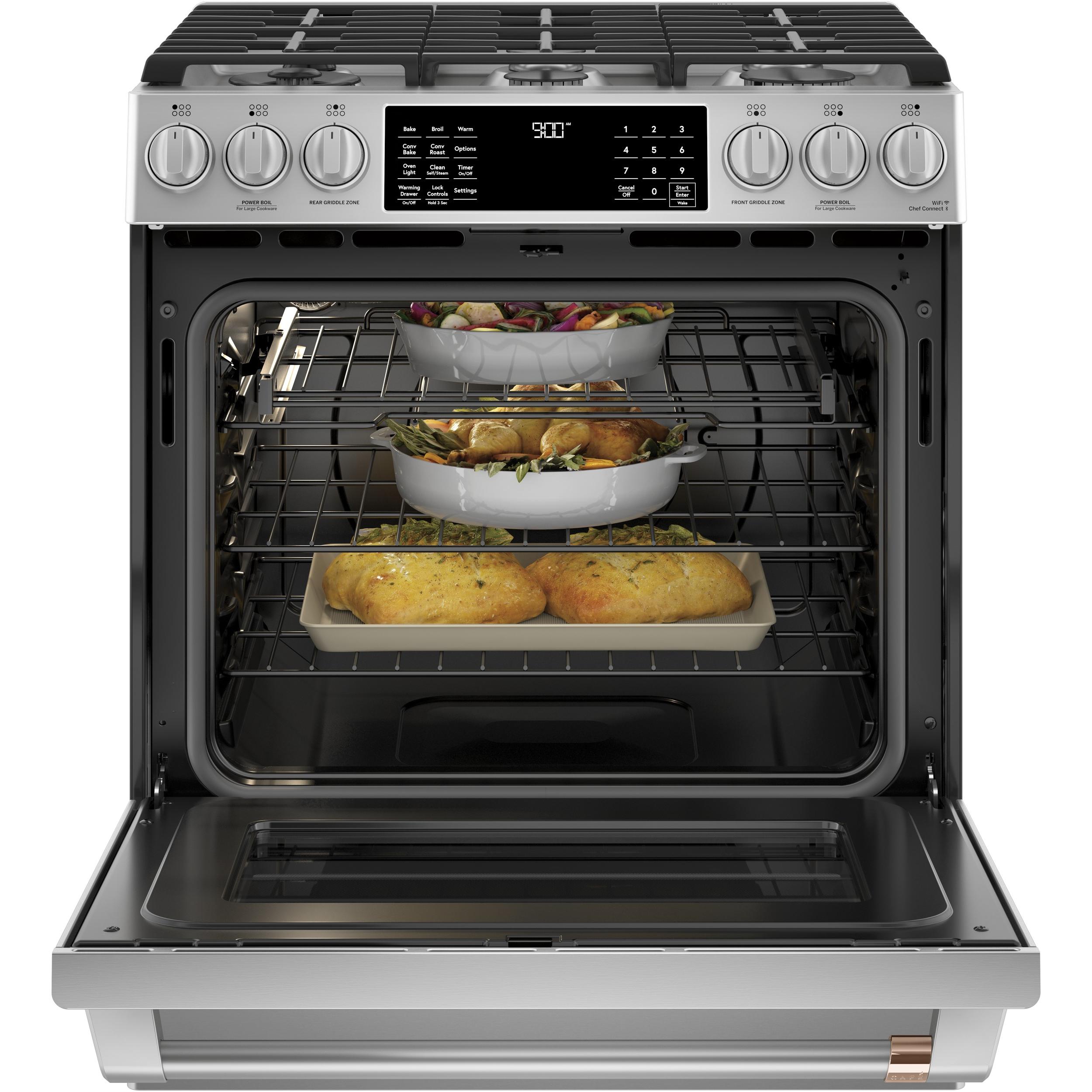 Café 30-inch Slide-in Dual-Fuel Range with Convection Technology C2S900P2MS1