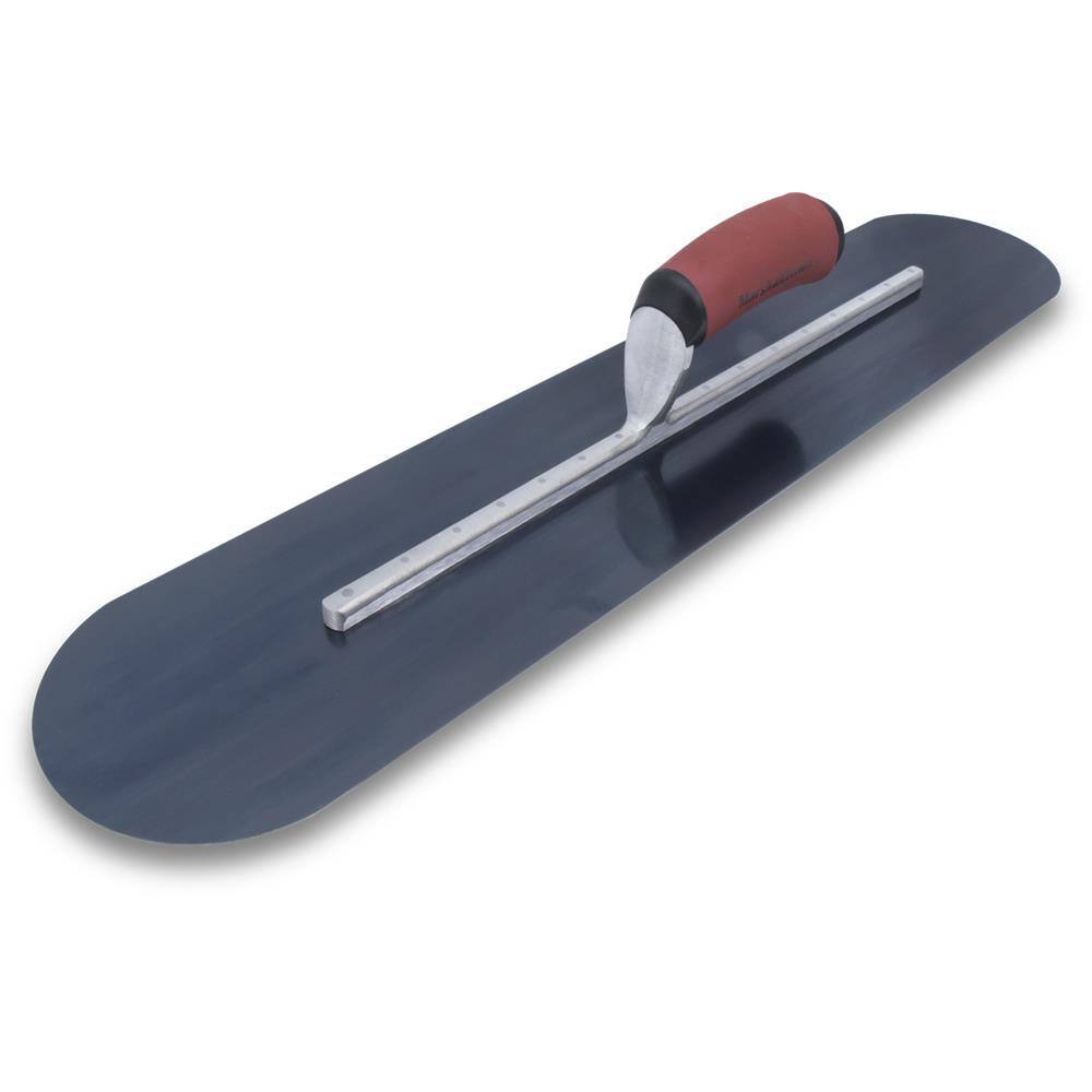 MARSHALLTOWN 24 in. x 5 in. Blue Steel Finishing Trl-Fully Rounded Curved Durasoft Handle Trowel MS245BRD